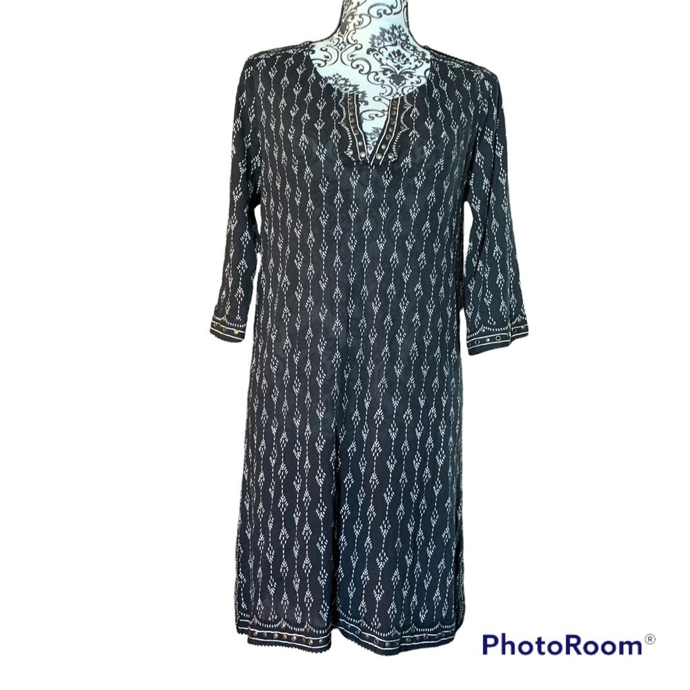 Lucky Brand Tunic Top Studded Print Size Small